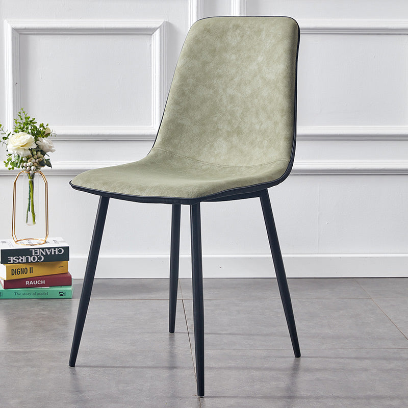 Modern Style Faux Leather Chairs Solid Back Dining Armless Chair for Home Use Dark Army Green 1 Piece Clearhalo ' kitchen&dining_furn' 'Dining Chairs' 'Dining Tables & Seating' 'dining_chair' 'furn' 'furn_dining_chair' 'Furniture' 'furniture_dining_chair' 'Kitchen & Dining Furniture' 'kitchen' 3835049