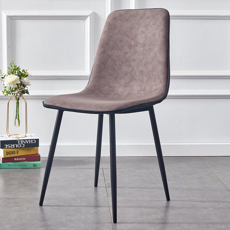 Modern Style Faux Leather Chairs Solid Back Dining Armless Chair for Home Use Tan 1 Piece Clearhalo ' kitchen&dining_furn' 'Dining Chairs' 'Dining Tables & Seating' 'dining_chair' 'furn' 'furn_dining_chair' 'Furniture' 'furniture_dining_chair' 'Kitchen & Dining Furniture' 'kitchen' 3835052