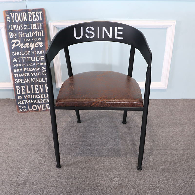 Industrial Dining Chair 21'' Wide Open Back Dining Side Chair with Metal Legs for Home Use Clearhalo ' kitchen&dining_furn' 'Dining Chairs' 'Dining Tables & Seating' 'dining_chair' 'furn' 'furn_dining_chair' 'Furniture' 'furniture_dining_chair' 'Kitchen & Dining Furniture' 'kitchen' 3835076