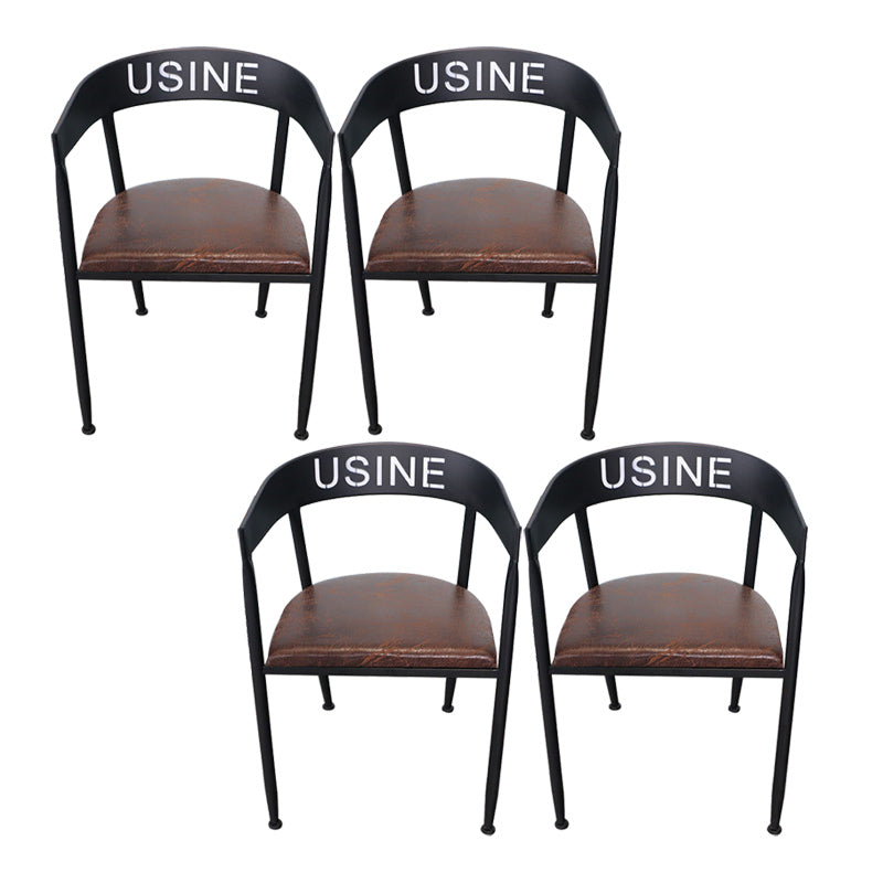 Industrial Dining Chair 21'' Wide Open Back Dining Side Chair with Metal Legs for Home Use Black Upholstered 4 Piece Set Clearhalo ' kitchen&dining_furn' 'Dining Chairs' 'Dining Tables & Seating' 'dining_chair' 'furn' 'furn_dining_chair' 'Furniture' 'furniture_dining_chair' 'Kitchen & Dining Furniture' 'kitchen' 3835077
