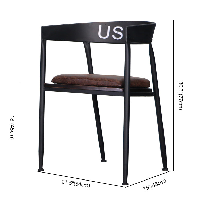 Industrial Dining Chair 21'' Wide Open Back Dining Side Chair with Metal Legs for Home Use Clearhalo ' kitchen&dining_furn' 'Dining Chairs' 'Dining Tables & Seating' 'dining_chair' 'furn' 'furn_dining_chair' 'Furniture' 'furniture_dining_chair' 'Kitchen & Dining Furniture' 'kitchen' 3835083