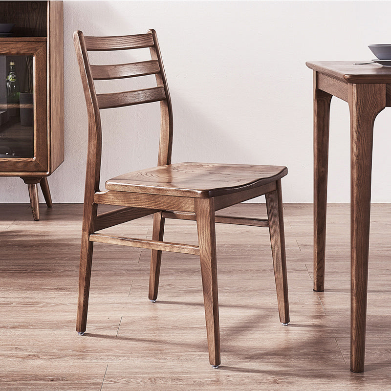 Contemporary 18'' Wide Wood Dining Side Chair Ladder Back Chair for Home Use Clearhalo ' kitchen&dining_furn' 'Dining Chairs' 'Dining Tables & Seating' 'dining_chair' 'furn' 'furn_dining_chair' 'Furniture' 'furniture_dining_chair' 'Kitchen & Dining Furniture' 'kitchen' 3835089