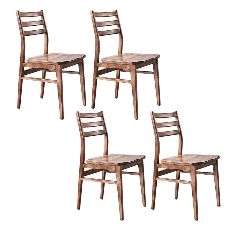 Contemporary 18'' Wide Wood Dining Side Chair Ladder Back Chair for Home Use Walnut 4 Piece Set Clearhalo ' kitchen&dining_furn' 'Dining Chairs' 'Dining Tables & Seating' 'dining_chair' 'furn' 'furn_dining_chair' 'Furniture' 'furniture_dining_chair' 'Kitchen & Dining Furniture' 'kitchen' 3835092