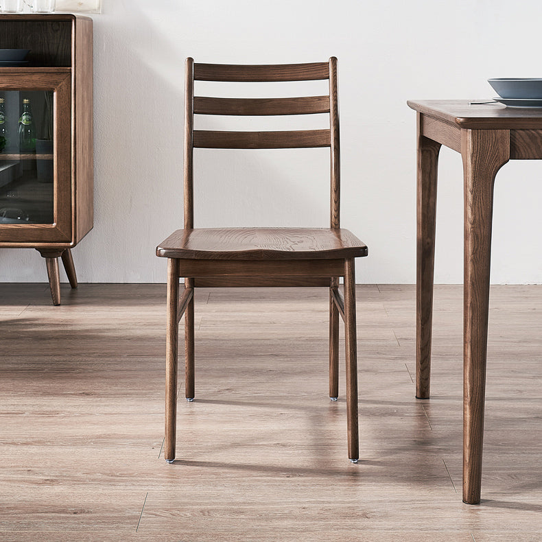 Contemporary 18'' Wide Wood Dining Side Chair Ladder Back Chair for Home Use Clearhalo ' kitchen&dining_furn' 'Dining Chairs' 'Dining Tables & Seating' 'dining_chair' 'furn' 'furn_dining_chair' 'Furniture' 'furniture_dining_chair' 'Kitchen & Dining Furniture' 'kitchen' 3835093