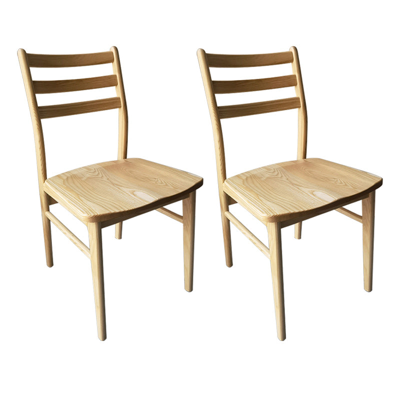 Contemporary 18'' Wide Wood Dining Side Chair Ladder Back Chair for Home Use Wood 2 Piece Set Clearhalo ' kitchen&dining_furn' 'Dining Chairs' 'Dining Tables & Seating' 'dining_chair' 'furn' 'furn_dining_chair' 'Furniture' 'furniture_dining_chair' 'Kitchen & Dining Furniture' 'kitchen' 3835095