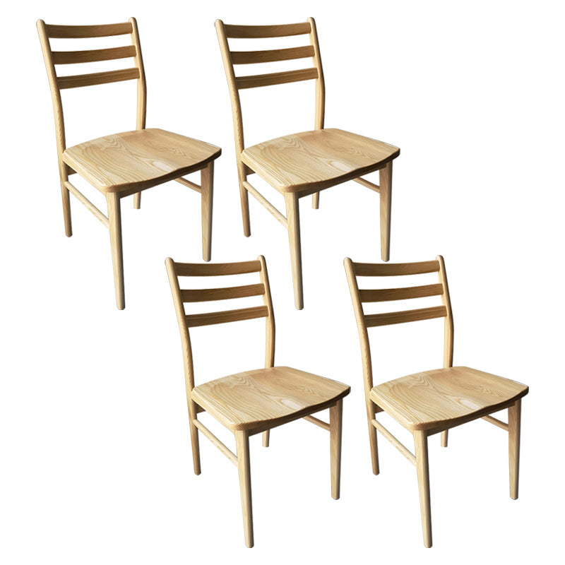 Contemporary 18'' Wide Wood Dining Side Chair Ladder Back Chair for Home Use Wood 4 Piece Set Clearhalo ' kitchen&dining_furn' 'Dining Chairs' 'Dining Tables & Seating' 'dining_chair' 'furn' 'furn_dining_chair' 'Furniture' 'furniture_dining_chair' 'Kitchen & Dining Furniture' 'kitchen' 3835097