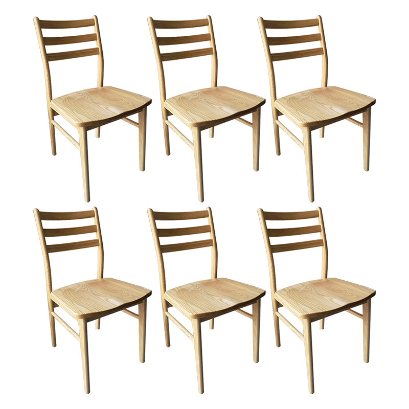 Contemporary 18'' Wide Wood Dining Side Chair Ladder Back Chair for Home Use Wood 6 Piece Set Clearhalo ' kitchen&dining_furn' 'Dining Chairs' 'Dining Tables & Seating' 'dining_chair' 'furn' 'furn_dining_chair' 'Furniture' 'furniture_dining_chair' 'Kitchen & Dining Furniture' 'kitchen' 3835099