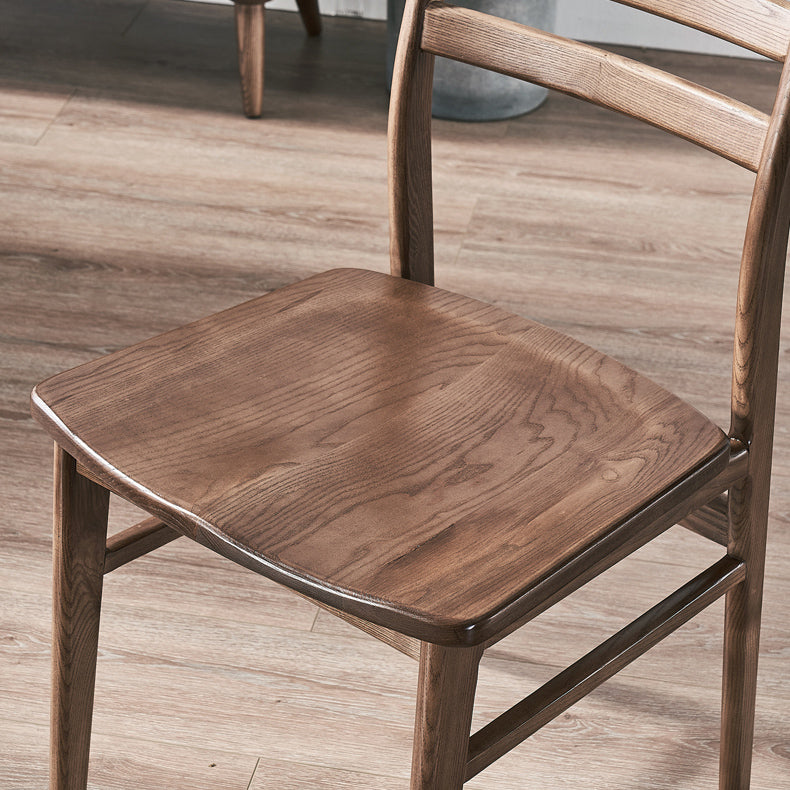 Contemporary 18'' Wide Wood Dining Side Chair Ladder Back Chair for Home Use Clearhalo ' kitchen&dining_furn' 'Dining Chairs' 'Dining Tables & Seating' 'dining_chair' 'furn' 'furn_dining_chair' 'Furniture' 'furniture_dining_chair' 'Kitchen & Dining Furniture' 'kitchen' 3835101