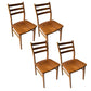 Contemporary 18'' Wide Wood Dining Side Chair Ladder Back Chair for Home Use Brown 4 Piece Set Clearhalo ' kitchen&dining_furn' 'Dining Chairs' 'Dining Tables & Seating' 'dining_chair' 'furn' 'furn_dining_chair' 'Furniture' 'furniture_dining_chair' 'Kitchen & Dining Furniture' 'kitchen' 3835104