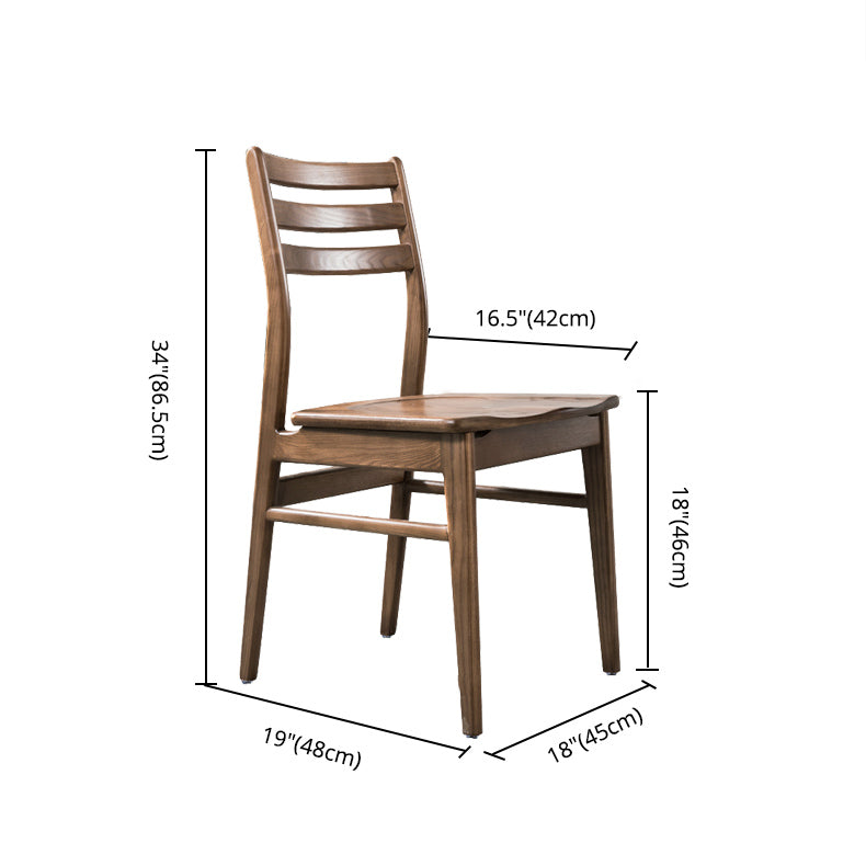 Contemporary 18'' Wide Wood Dining Side Chair Ladder Back Chair for Home Use Clearhalo ' kitchen&dining_furn' 'Dining Chairs' 'Dining Tables & Seating' 'dining_chair' 'furn' 'furn_dining_chair' 'Furniture' 'furniture_dining_chair' 'Kitchen & Dining Furniture' 'kitchen' 3835105