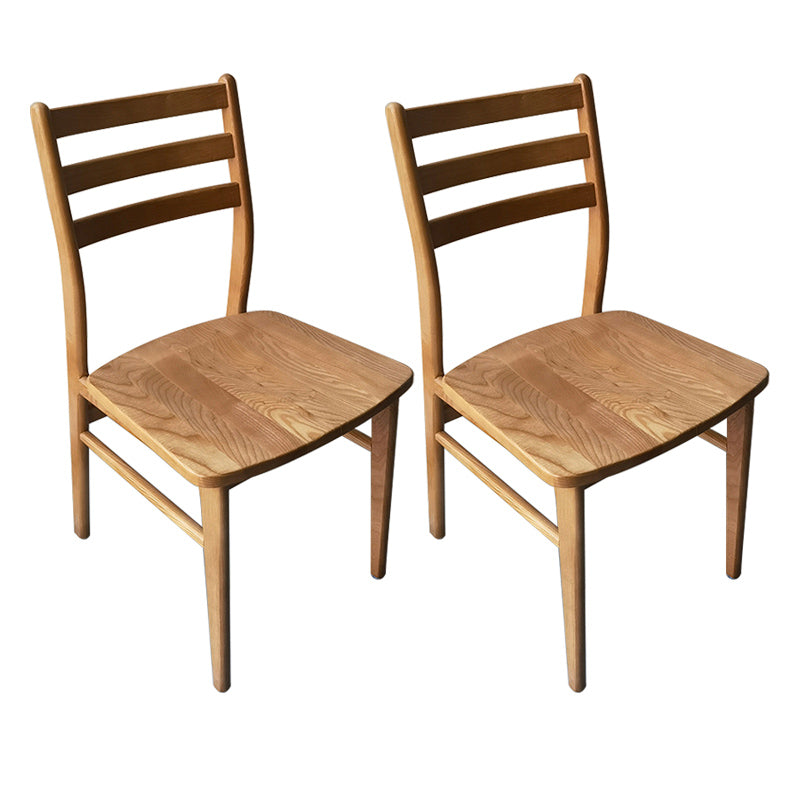 Contemporary 18'' Wide Wood Dining Side Chair Ladder Back Chair for Home Use Light Khaki 2 Piece Set Clearhalo ' kitchen&dining_furn' 'Dining Chairs' 'Dining Tables & Seating' 'dining_chair' 'furn' 'furn_dining_chair' 'Furniture' 'furniture_dining_chair' 'Kitchen & Dining Furniture' 'kitchen' 3835107