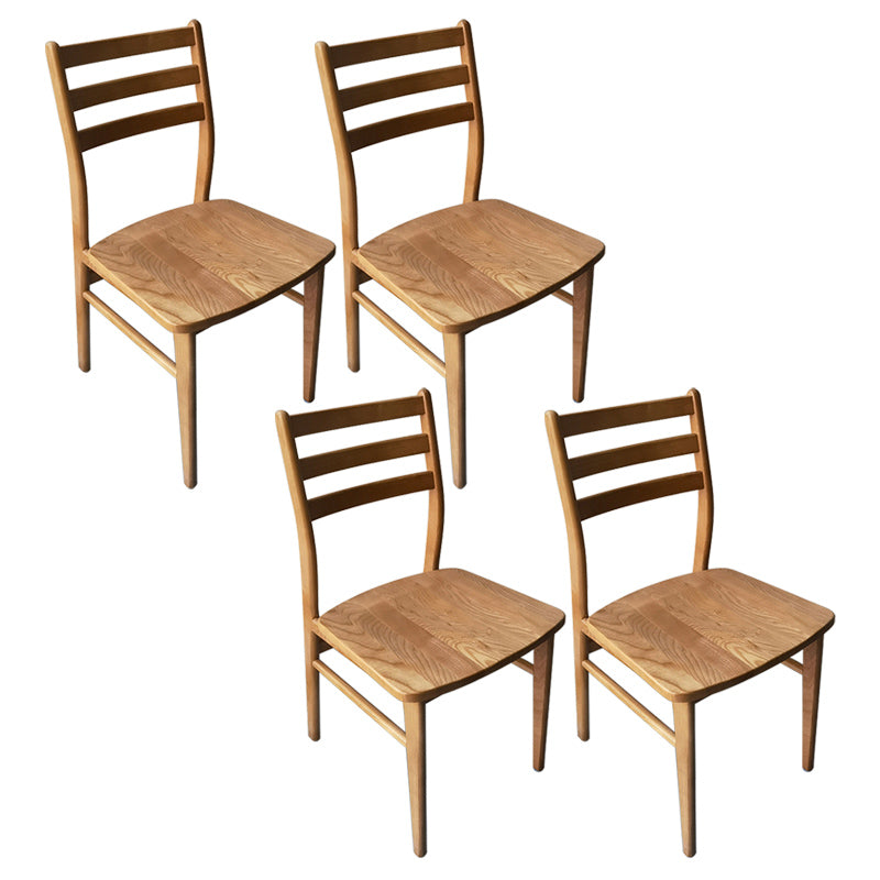Contemporary 18'' Wide Wood Dining Side Chair Ladder Back Chair for Home Use Light Khaki 4 Piece Set Clearhalo ' kitchen&dining_furn' 'Dining Chairs' 'Dining Tables & Seating' 'dining_chair' 'furn' 'furn_dining_chair' 'Furniture' 'furniture_dining_chair' 'Kitchen & Dining Furniture' 'kitchen' 3835109