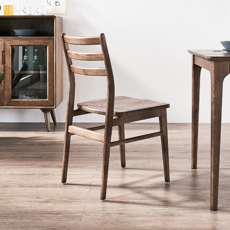 Contemporary 18'' Wide Wood Dining Side Chair Ladder Back Chair for Home Use Clearhalo ' kitchen&dining_furn' 'Dining Chairs' 'Dining Tables & Seating' 'dining_chair' 'furn' 'furn_dining_chair' 'Furniture' 'furniture_dining_chair' 'Kitchen & Dining Furniture' 'kitchen' 3835113