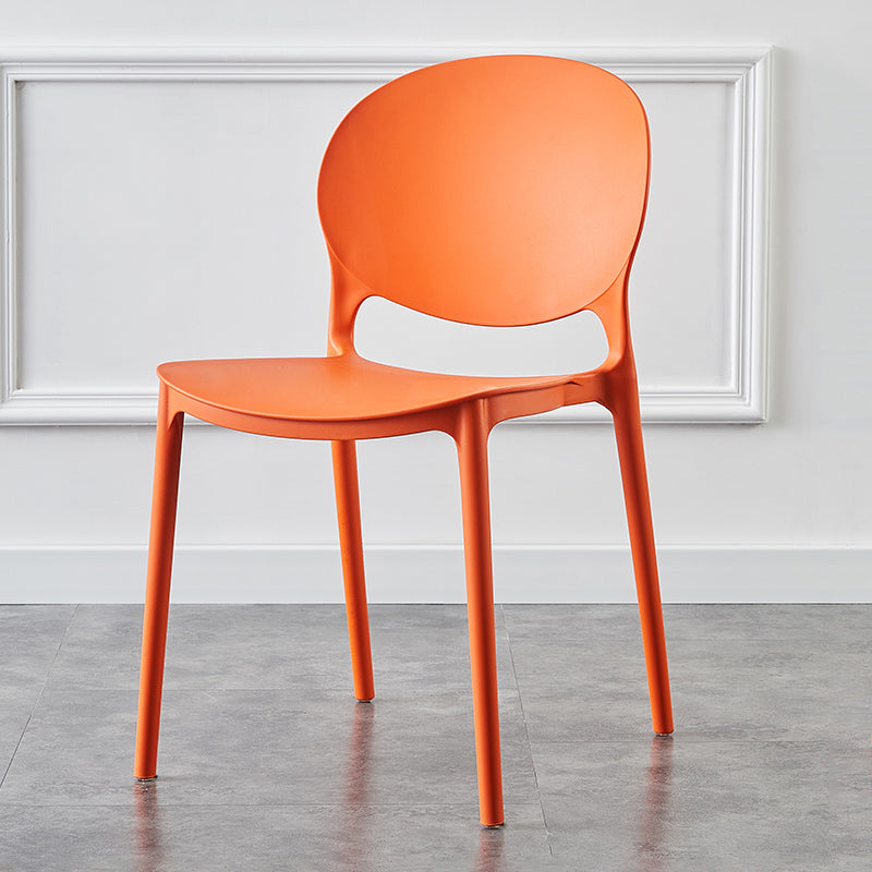 Plastic Contemporary Dining Room Chairs Matte Finish Open Back Dining Side Chairs Orange 1 Piece Clearhalo ' kitchen&dining_furn' 'Dining Chairs' 'Dining Tables & Seating' 'dining_chair' 'furn' 'furn_dining_chair' 'Furniture' 'furniture_dining_chair' 'Kitchen & Dining Furniture' 'kitchen' 3835115