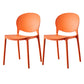 Plastic Contemporary Dining Room Chairs Matte Finish Open Back Dining Side Chairs Orange 2 Piece Set Clearhalo ' kitchen&dining_furn' 'Dining Chairs' 'Dining Tables & Seating' 'dining_chair' 'furn' 'furn_dining_chair' 'Furniture' 'furniture_dining_chair' 'Kitchen & Dining Furniture' 'kitchen' 3835117