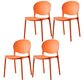 Plastic Contemporary Dining Room Chairs Matte Finish Open Back Dining Side Chairs Orange 4 Piece Set Clearhalo ' kitchen&dining_furn' 'Dining Chairs' 'Dining Tables & Seating' 'dining_chair' 'furn' 'furn_dining_chair' 'Furniture' 'furniture_dining_chair' 'Kitchen & Dining Furniture' 'kitchen' 3835118