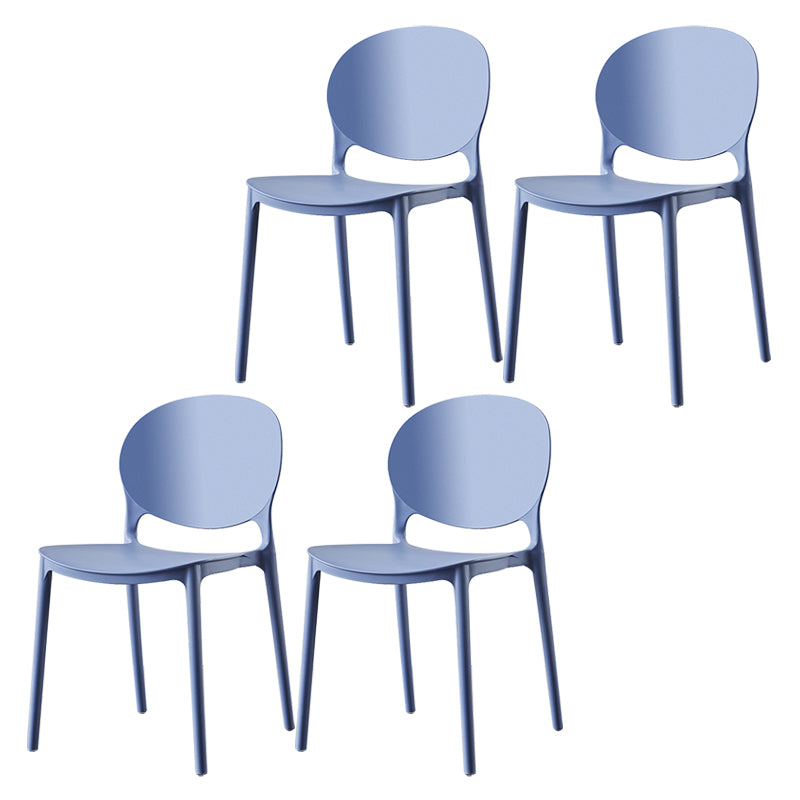 Plastic Contemporary Dining Room Chairs Matte Finish Open Back Dining Side Chairs Purple 4 Piece Set Clearhalo ' kitchen&dining_furn' 'Dining Chairs' 'Dining Tables & Seating' 'dining_chair' 'furn' 'furn_dining_chair' 'Furniture' 'furniture_dining_chair' 'Kitchen & Dining Furniture' 'kitchen' 3835124