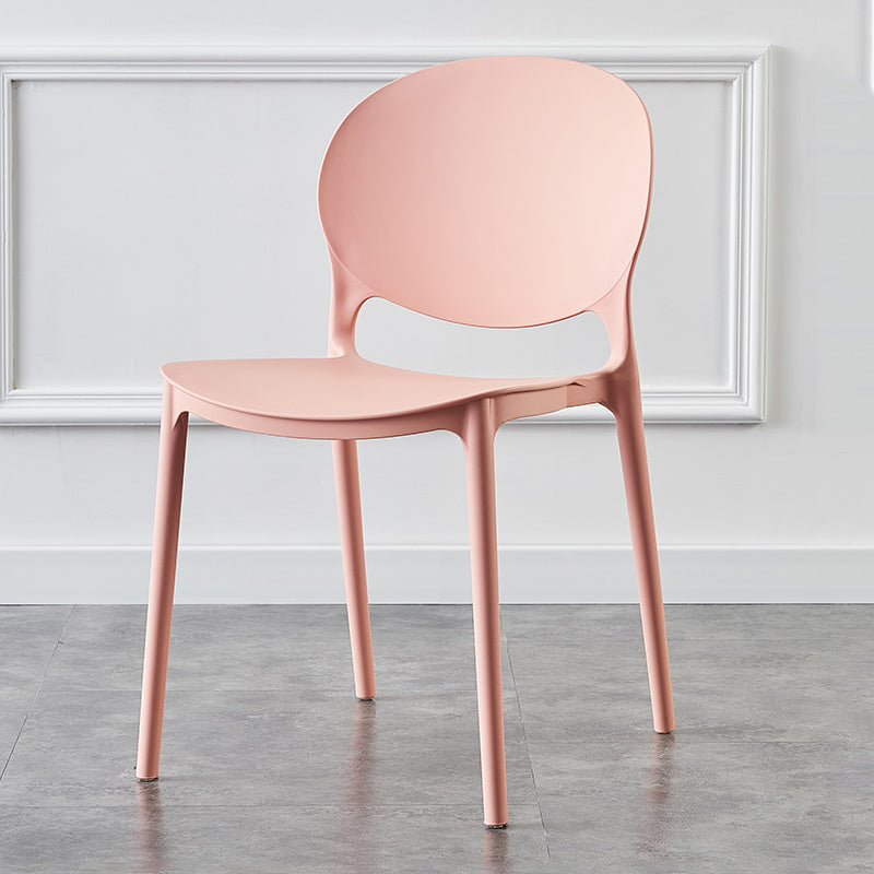 Plastic Contemporary Dining Room Chairs Matte Finish Open Back Dining Side Chairs Pink 1 Piece Clearhalo ' kitchen&dining_furn' 'Dining Chairs' 'Dining Tables & Seating' 'dining_chair' 'furn' 'furn_dining_chair' 'Furniture' 'furniture_dining_chair' 'Kitchen & Dining Furniture' 'kitchen' 3835126