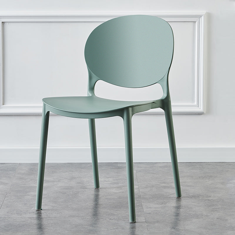 Plastic Contemporary Dining Room Chairs Matte Finish Open Back Dining Side Chairs Green 1 Piece Clearhalo ' kitchen&dining_furn' 'Dining Chairs' 'Dining Tables & Seating' 'dining_chair' 'furn' 'furn_dining_chair' 'Furniture' 'furniture_dining_chair' 'Kitchen & Dining Furniture' 'kitchen' 3835133