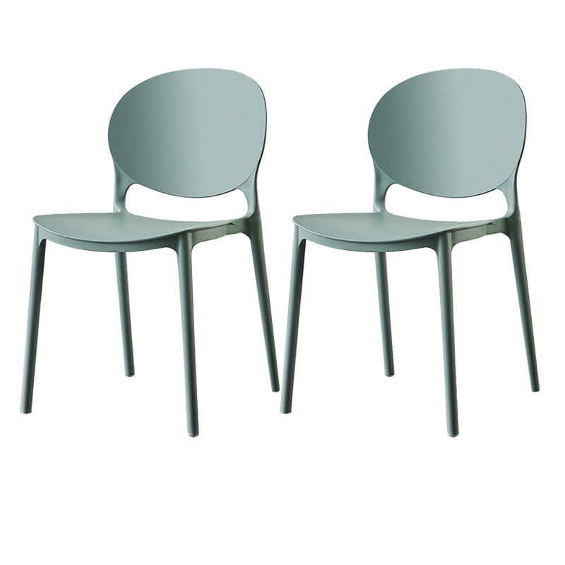 Plastic Contemporary Dining Room Chairs Matte Finish Open Back Dining Side Chairs Green 2 Piece Set Clearhalo ' kitchen&dining_furn' 'Dining Chairs' 'Dining Tables & Seating' 'dining_chair' 'furn' 'furn_dining_chair' 'Furniture' 'furniture_dining_chair' 'Kitchen & Dining Furniture' 'kitchen' 3835134