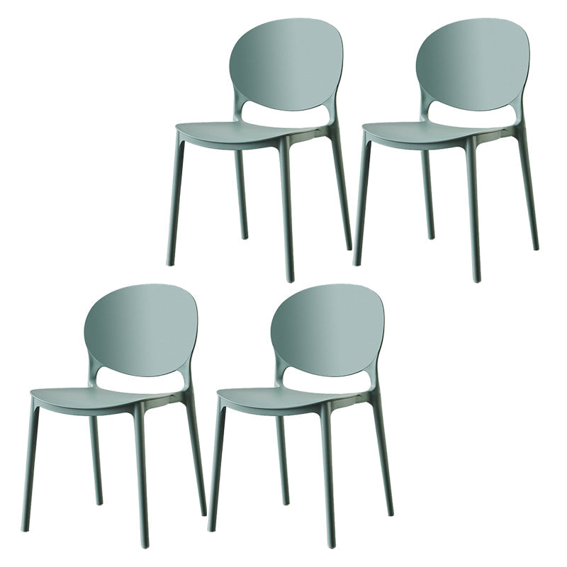 Plastic Contemporary Dining Room Chairs Matte Finish Open Back Dining Side Chairs Green 4 Piece Set Clearhalo ' kitchen&dining_furn' 'Dining Chairs' 'Dining Tables & Seating' 'dining_chair' 'furn' 'furn_dining_chair' 'Furniture' 'furniture_dining_chair' 'Kitchen & Dining Furniture' 'kitchen' 3835135
