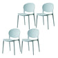 Plastic Contemporary Dining Room Chairs Matte Finish Open Back Dining Side Chairs Navy Blue 4 Piece Set Clearhalo ' kitchen&dining_furn' 'Dining Chairs' 'Dining Tables & Seating' 'dining_chair' 'furn' 'furn_dining_chair' 'Furniture' 'furniture_dining_chair' 'Kitchen & Dining Furniture' 'kitchen' 3835141