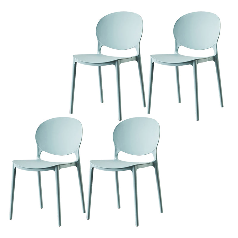 Plastic Contemporary Dining Room Chairs Matte Finish Open Back Dining Side Chairs Navy Blue 4 Piece Set Clearhalo ' kitchen&dining_furn' 'Dining Chairs' 'Dining Tables & Seating' 'dining_chair' 'furn' 'furn_dining_chair' 'Furniture' 'furniture_dining_chair' 'Kitchen & Dining Furniture' 'kitchen' 3835141