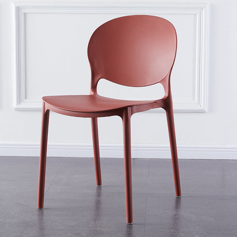 Plastic Contemporary Dining Room Chairs Matte Finish Open Back Dining Side Chairs Burgundy 1 Piece Clearhalo ' kitchen&dining_furn' 'Dining Chairs' 'Dining Tables & Seating' 'dining_chair' 'furn' 'furn_dining_chair' 'Furniture' 'furniture_dining_chair' 'Kitchen & Dining Furniture' 'kitchen' 3835142