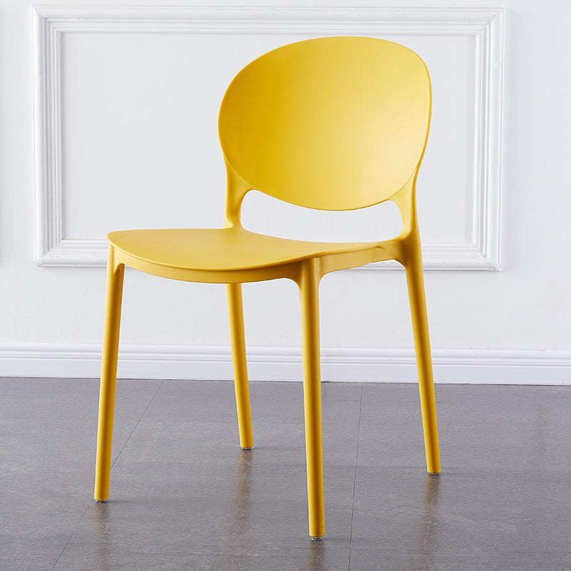 Plastic Contemporary Dining Room Chairs Matte Finish Open Back Dining Side Chairs Yellow 1 Piece Clearhalo ' kitchen&dining_furn' 'Dining Chairs' 'Dining Tables & Seating' 'dining_chair' 'furn' 'furn_dining_chair' 'Furniture' 'furniture_dining_chair' 'Kitchen & Dining Furniture' 'kitchen' 3835145