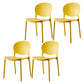 Plastic Contemporary Dining Room Chairs Matte Finish Open Back Dining Side Chairs Yellow 4 Piece Set Clearhalo ' kitchen&dining_furn' 'Dining Chairs' 'Dining Tables & Seating' 'dining_chair' 'furn' 'furn_dining_chair' 'Furniture' 'furniture_dining_chair' 'Kitchen & Dining Furniture' 'kitchen' 3835147
