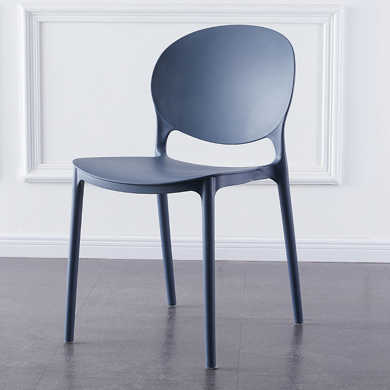 Plastic Contemporary Dining Room Chairs Matte Finish Open Back Dining Side Chairs Gray-Blue 1 Piece Clearhalo ' kitchen&dining_furn' 'Dining Chairs' 'Dining Tables & Seating' 'dining_chair' 'furn' 'furn_dining_chair' 'Furniture' 'furniture_dining_chair' 'Kitchen & Dining Furniture' 'kitchen' 3835148