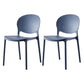 Plastic Contemporary Dining Room Chairs Matte Finish Open Back Dining Side Chairs Gray-Blue 2 Piece Set Clearhalo ' kitchen&dining_furn' 'Dining Chairs' 'Dining Tables & Seating' 'dining_chair' 'furn' 'furn_dining_chair' 'Furniture' 'furniture_dining_chair' 'Kitchen & Dining Furniture' 'kitchen' 3835149