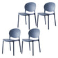Plastic Contemporary Dining Room Chairs Matte Finish Open Back Dining Side Chairs Gray-Blue 4 Piece Set Clearhalo ' kitchen&dining_furn' 'Dining Chairs' 'Dining Tables & Seating' 'dining_chair' 'furn' 'furn_dining_chair' 'Furniture' 'furniture_dining_chair' 'Kitchen & Dining Furniture' 'kitchen' 3835150