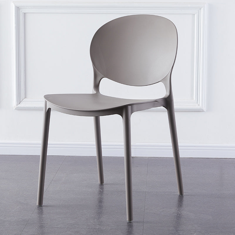 Plastic Contemporary Dining Room Chairs Matte Finish Open Back Dining Side Chairs Silver Gray 1 Piece Clearhalo ' kitchen&dining_furn' 'Dining Chairs' 'Dining Tables & Seating' 'dining_chair' 'furn' 'furn_dining_chair' 'Furniture' 'furniture_dining_chair' 'Kitchen & Dining Furniture' 'kitchen' 3835151