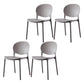 Plastic Contemporary Dining Room Chairs Matte Finish Open Back Dining Side Chairs Silver Gray 4 Piece Set Clearhalo ' kitchen&dining_furn' 'Dining Chairs' 'Dining Tables & Seating' 'dining_chair' 'furn' 'furn_dining_chair' 'Furniture' 'furniture_dining_chair' 'Kitchen & Dining Furniture' 'kitchen' 3835153