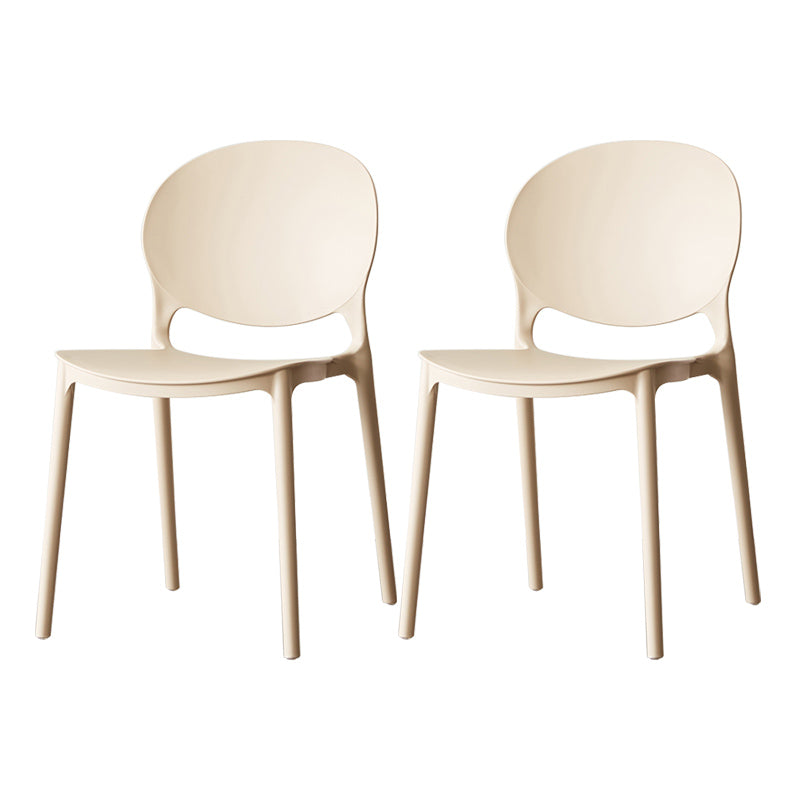 Plastic Contemporary Dining Room Chairs Matte Finish Open Back Dining Side Chairs Camel 2 Piece Set Clearhalo ' kitchen&dining_furn' 'Dining Chairs' 'Dining Tables & Seating' 'dining_chair' 'furn' 'furn_dining_chair' 'Furniture' 'furniture_dining_chair' 'Kitchen & Dining Furniture' 'kitchen' 3835155