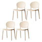 Plastic Contemporary Dining Room Chairs Matte Finish Open Back Dining Side Chairs Camel 4 Piece Set Clearhalo ' kitchen&dining_furn' 'Dining Chairs' 'Dining Tables & Seating' 'dining_chair' 'furn' 'furn_dining_chair' 'Furniture' 'furniture_dining_chair' 'Kitchen & Dining Furniture' 'kitchen' 3835156