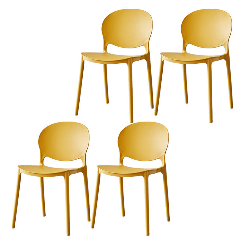 Plastic Contemporary Dining Room Chairs Matte Finish Open Back Dining Side Chairs Ginger 4 Piece Set Clearhalo ' kitchen&dining_furn' 'Dining Chairs' 'Dining Tables & Seating' 'dining_chair' 'furn' 'furn_dining_chair' 'Furniture' 'furniture_dining_chair' 'Kitchen & Dining Furniture' 'kitchen' 3835159