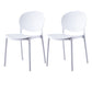 Plastic Contemporary Dining Room Chairs Matte Finish Open Back Dining Side Chairs White 2 Piece Set Clearhalo ' kitchen&dining_furn' 'Dining Chairs' 'Dining Tables & Seating' 'dining_chair' 'furn' 'furn_dining_chair' 'Furniture' 'furniture_dining_chair' 'Kitchen & Dining Furniture' 'kitchen' 3835161