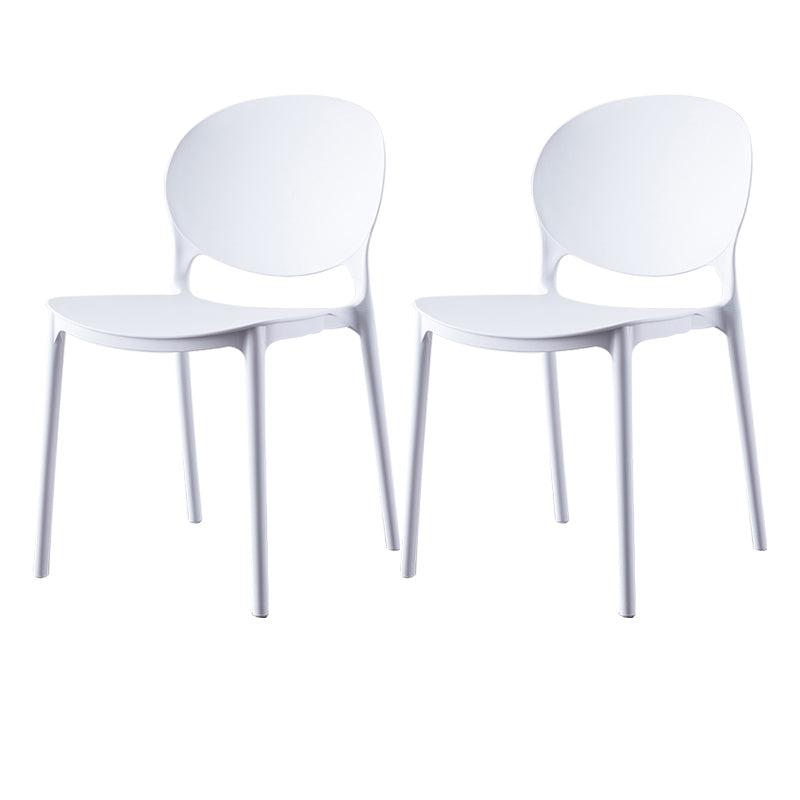 Plastic Contemporary Dining Room Chairs Matte Finish Open Back Dining Side Chairs White 2 Piece Set Clearhalo ' kitchen&dining_furn' 'Dining Chairs' 'Dining Tables & Seating' 'dining_chair' 'furn' 'furn_dining_chair' 'Furniture' 'furniture_dining_chair' 'Kitchen & Dining Furniture' 'kitchen' 3835161