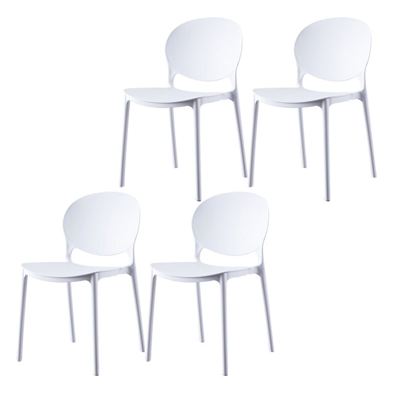 Plastic Contemporary Dining Room Chairs Matte Finish Open Back Dining Side Chairs White 4 Piece Set Clearhalo ' kitchen&dining_furn' 'Dining Chairs' 'Dining Tables & Seating' 'dining_chair' 'furn' 'furn_dining_chair' 'Furniture' 'furniture_dining_chair' 'Kitchen & Dining Furniture' 'kitchen' 3835162