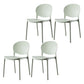 Plastic Contemporary Dining Room Chairs Matte Finish Open Back Dining Side Chairs Yellow-Green 4 Piece Set Clearhalo ' kitchen&dining_furn' 'Dining Chairs' 'Dining Tables & Seating' 'dining_chair' 'furn' 'furn_dining_chair' 'Furniture' 'furniture_dining_chair' 'Kitchen & Dining Furniture' 'kitchen' 3835165