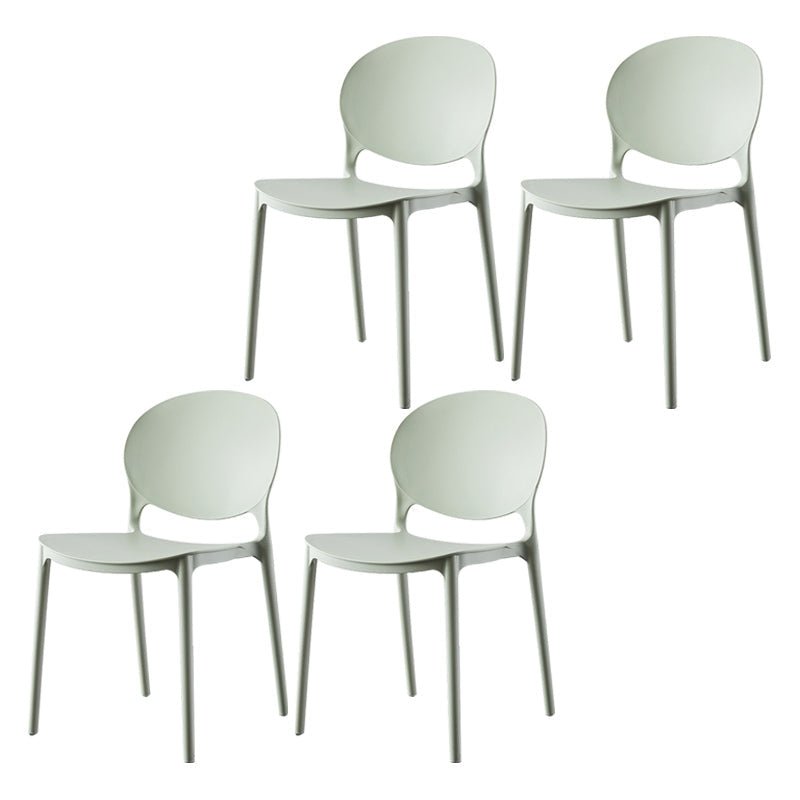 Plastic Contemporary Dining Room Chairs Matte Finish Open Back Dining Side Chairs Yellow-Green 4 Piece Set Clearhalo ' kitchen&dining_furn' 'Dining Chairs' 'Dining Tables & Seating' 'dining_chair' 'furn' 'furn_dining_chair' 'Furniture' 'furniture_dining_chair' 'Kitchen & Dining Furniture' 'kitchen' 3835165