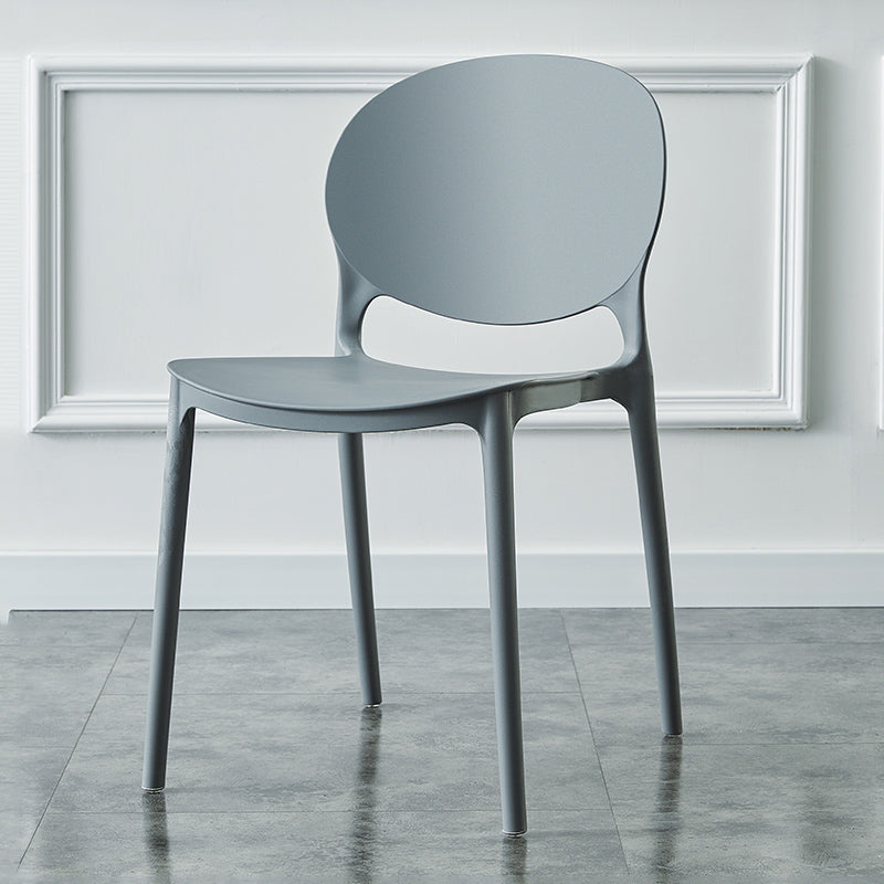 Plastic Contemporary Dining Room Chairs Matte Finish Open Back Dining Side Chairs Grey 1 Piece Clearhalo ' kitchen&dining_furn' 'Dining Chairs' 'Dining Tables & Seating' 'dining_chair' 'furn' 'furn_dining_chair' 'Furniture' 'furniture_dining_chair' 'Kitchen & Dining Furniture' 'kitchen' 3835166