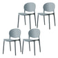 Plastic Contemporary Dining Room Chairs Matte Finish Open Back Dining Side Chairs Grey 4 Piece Set Clearhalo ' kitchen&dining_furn' 'Dining Chairs' 'Dining Tables & Seating' 'dining_chair' 'furn' 'furn_dining_chair' 'Furniture' 'furniture_dining_chair' 'Kitchen & Dining Furniture' 'kitchen' 3835168