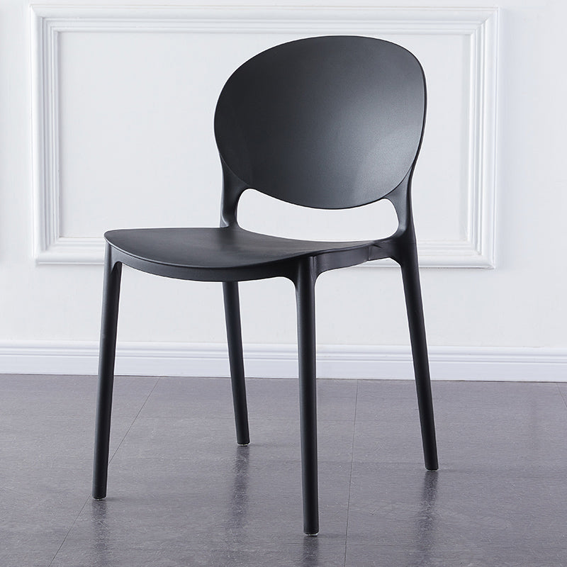 Plastic Contemporary Dining Room Chairs Matte Finish Open Back Dining Side Chairs Black 1 Piece Clearhalo ' kitchen&dining_furn' 'Dining Chairs' 'Dining Tables & Seating' 'dining_chair' 'furn' 'furn_dining_chair' 'Furniture' 'furniture_dining_chair' 'Kitchen & Dining Furniture' 'kitchen' 3835169