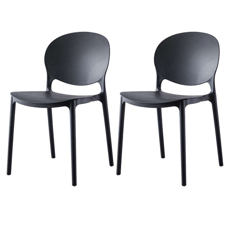 Plastic Contemporary Dining Room Chairs Matte Finish Open Back Dining Side Chairs Black 2 Piece Set Clearhalo ' kitchen&dining_furn' 'Dining Chairs' 'Dining Tables & Seating' 'dining_chair' 'furn' 'furn_dining_chair' 'Furniture' 'furniture_dining_chair' 'Kitchen & Dining Furniture' 'kitchen' 3835170