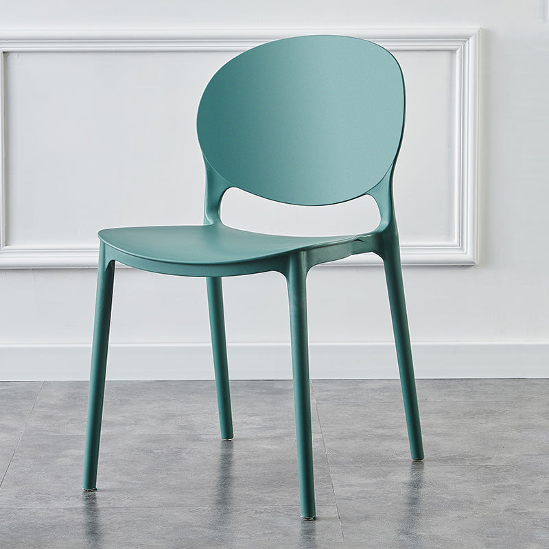 Plastic Contemporary Dining Room Chairs Matte Finish Open Back Dining Side Chairs Blackish Green 1 Piece Clearhalo ' kitchen&dining_furn' 'Dining Chairs' 'Dining Tables & Seating' 'dining_chair' 'furn' 'furn_dining_chair' 'Furniture' 'furniture_dining_chair' 'Kitchen & Dining Furniture' 'kitchen' 3835172