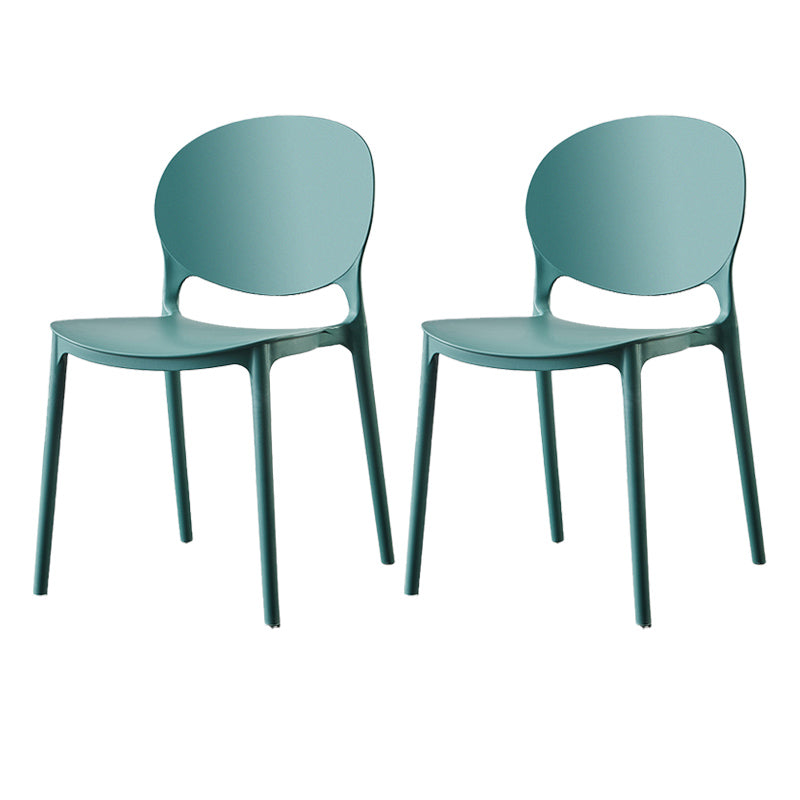 Plastic Contemporary Dining Room Chairs Matte Finish Open Back Dining Side Chairs Blackish Green 2 Piece Set Clearhalo ' kitchen&dining_furn' 'Dining Chairs' 'Dining Tables & Seating' 'dining_chair' 'furn' 'furn_dining_chair' 'Furniture' 'furniture_dining_chair' 'Kitchen & Dining Furniture' 'kitchen' 3835173