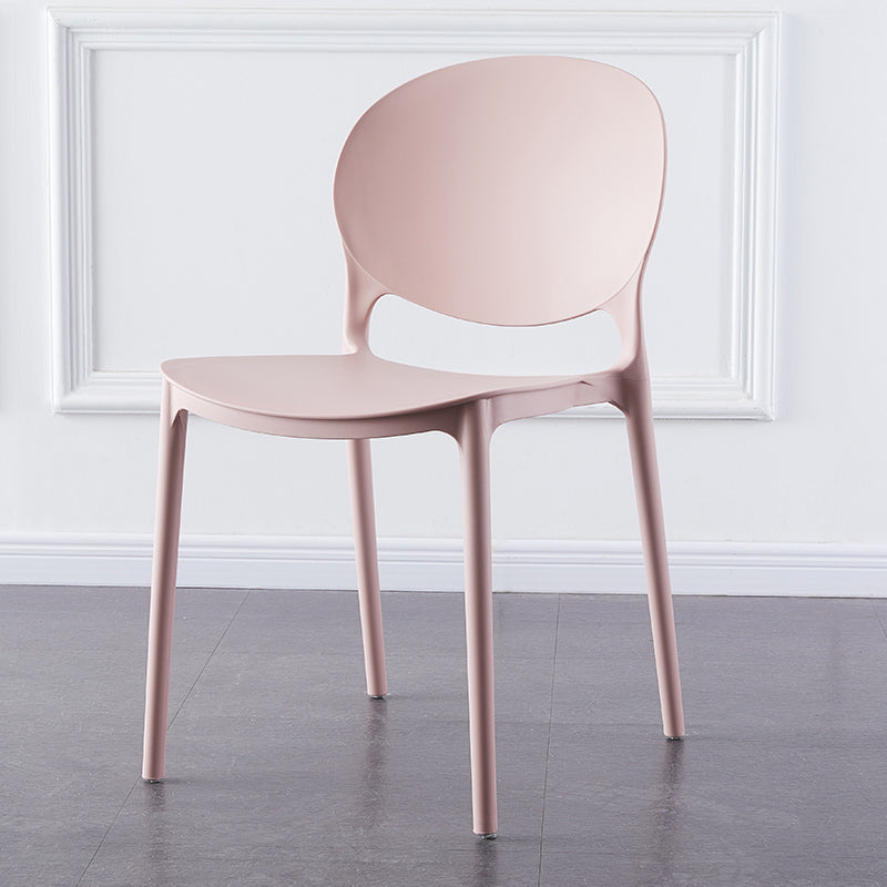 Plastic Contemporary Dining Room Chairs Matte Finish Open Back Dining Side Chairs Nude Pink 1 Piece Clearhalo ' kitchen&dining_furn' 'Dining Chairs' 'Dining Tables & Seating' 'dining_chair' 'furn' 'furn_dining_chair' 'Furniture' 'furniture_dining_chair' 'Kitchen & Dining Furniture' 'kitchen' 3835175